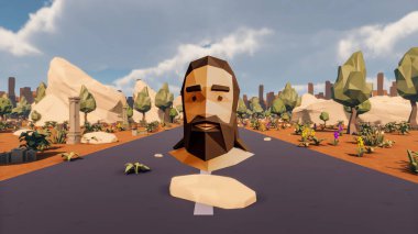 Landscape initiatives with microsites and problems for day-to-day 3d render