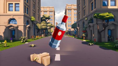 Landscape initiatives with microsites and problems for day-to-day 3d render