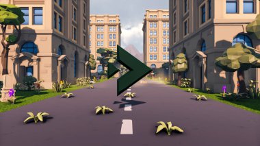 Landscape initiatives with microsites and problems for day-to-day 3d render