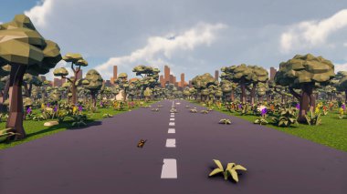 Landscape initiatives with microsites and problems for day-to-day 3d render