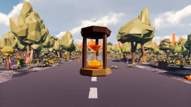 Landscape initiatives with microsites and problems for day-to-day 3d render