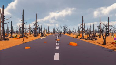 Landscape initiatives with microsites and problems for day-to-day 3d render