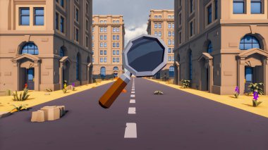 Landscape initiatives with microsites and problems for day-to-day 3d render