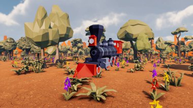 Landscape initiatives with microsites and problems for day-to-day 3d render