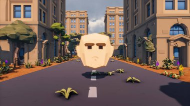 Landscape initiatives with microsites and problems for day-to-day 3d render