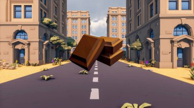 Landscape initiatives with microsites and problems for day-to-day 3d render