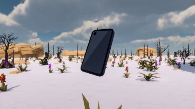 Landscape initiatives with microsites and problems for day-to-day 3d render