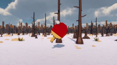 Landscape initiatives with microsites and problems for day-to-day 3d render