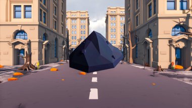 Landscape initiatives with microsites and problems for day-to-day 3d render