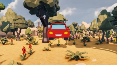 Landscape initiatives with microsites and problems for day-to-day 3d render