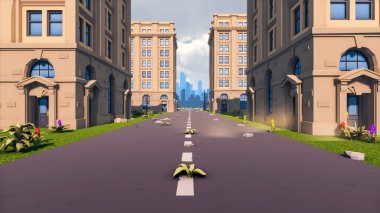 Landscape initiatives with microsites and problems for day-to-day 3d render