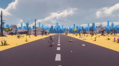 Landscape initiatives with microsites and problems for day-to-day 3d render