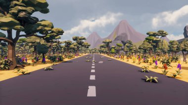 Landscape initiatives with microsites and problems for day-to-day 3d render