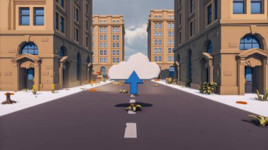 Landscape initiatives with microsites and problems for day-to-day 3d render