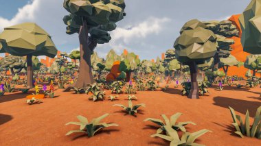 Landscape initiatives with microsites and problems for day-to-day 3d render