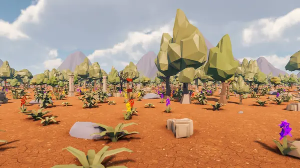 Landscape initiatives with microsites and problems for day-to-day 3d render