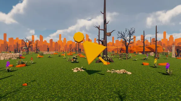 Landscape initiatives with microsites and problems for day-to-day 3d render