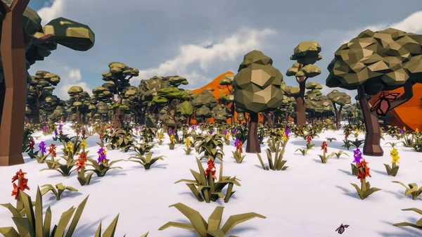 Landscape initiatives with microsites and problems for day-to-day 3d render