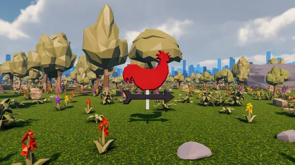 Landscape initiatives with microsites and problems for day-to-day 3d render