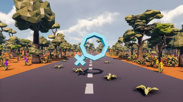 Landscape initiatives with microsites and problems for day-to-day 3d render