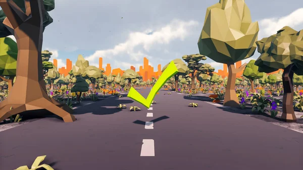 Landscape initiatives with microsites and problems for day-to-day 3d render