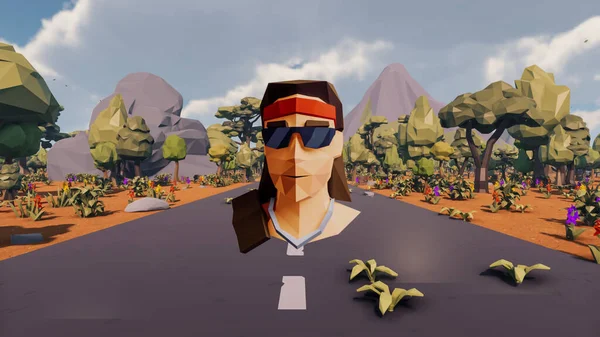 Landscape initiatives with microsites and problems for day-to-day 3d render