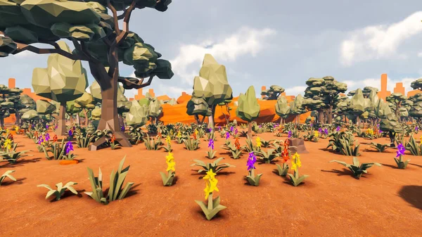 Landscape initiatives with microsites and problems for day-to-day 3d render