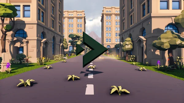 Landscape initiatives with microsites and problems for day-to-day 3d render