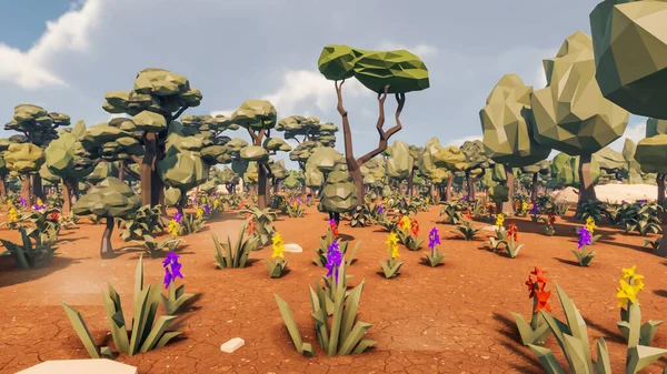 Landscape initiatives with microsites and problems for day-to-day 3d render