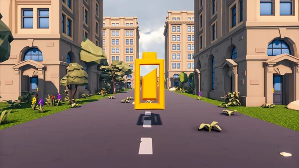 Landscape initiatives with microsites and problems for day-to-day 3d render