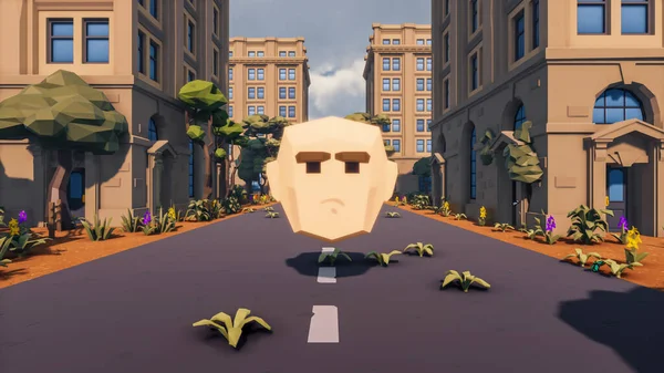 Landscape initiatives with microsites and problems for day-to-day 3d render