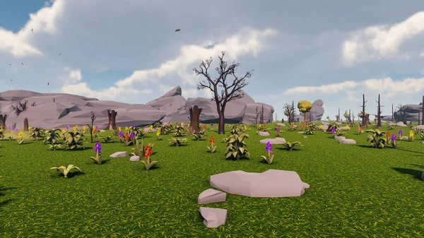 Landscape initiatives with microsites and problems for day-to-day 3d render