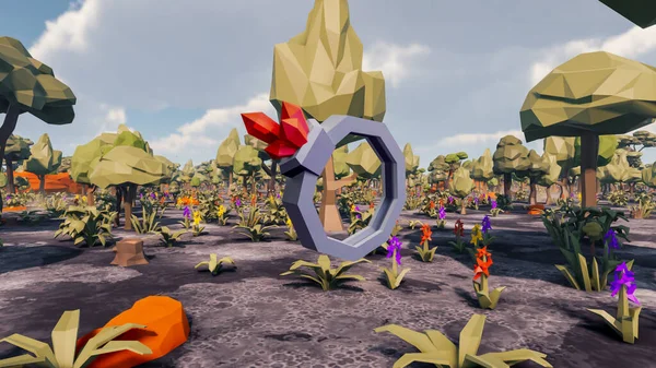 Landscape initiatives with microsites and problems for day-to-day 3d render