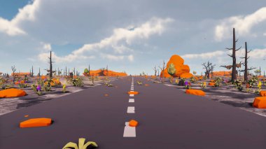 Landscape social with direct-to-consumer and containers for products 3d render