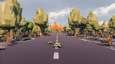 Landscape social with direct-to-consumer and containers for products 3d render