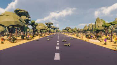 Landscape social with direct-to-consumer and containers for products 3d render