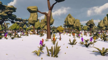 Landscape social with direct-to-consumer and containers for products 3d render