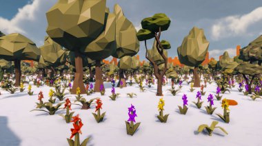 Landscape social with direct-to-consumer and containers for products 3d render