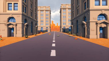 Landscape social with direct-to-consumer and containers for products 3d render