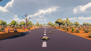 Landscape social with direct-to-consumer and containers for products 3d render