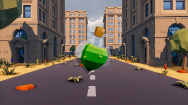 Landscape social with direct-to-consumer and containers for products 3d render