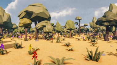 Landscape social with direct-to-consumer and containers for products 3d render