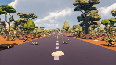 Landscape social with direct-to-consumer and containers for products 3d render