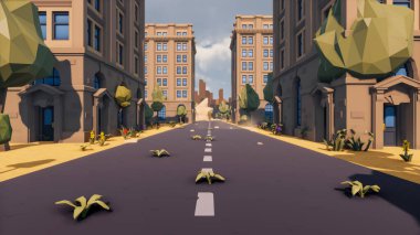 Landscape social with direct-to-consumer and containers for products 3d render