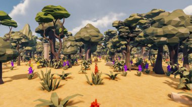 Landscape social with direct-to-consumer and containers for products 3d render