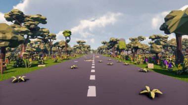 Landscape social with direct-to-consumer and containers for products 3d render