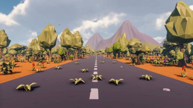 Landscape social with direct-to-consumer and containers for products 3d render