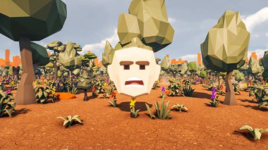 Landscape social with direct-to-consumer and containers for products 3d render