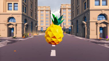 Landscape social with direct-to-consumer and containers for products 3d render