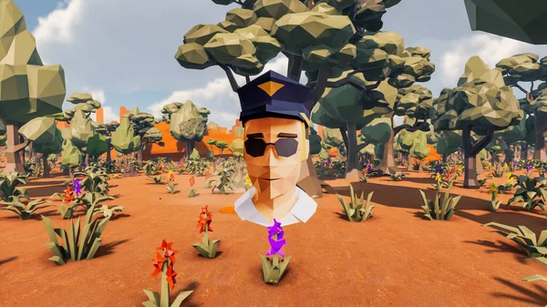 Landscape social with direct-to-consumer and containers for products 3d render